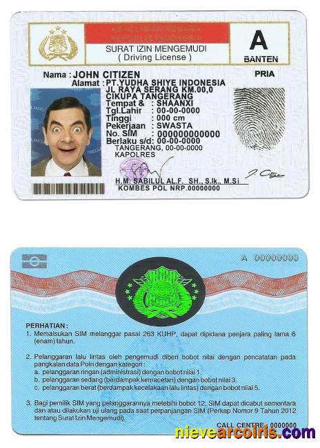 Indonesia driving license